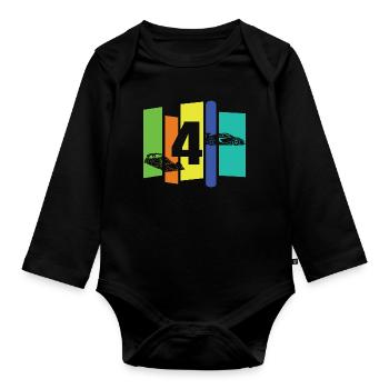 Enfant de quatre ans - Body Bébé bio manches longues - noir - Devant