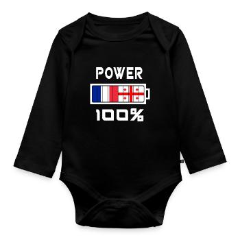 La Géorgie et la France alimentent 100% - Body Bébé bio manches longues - noir - Devant