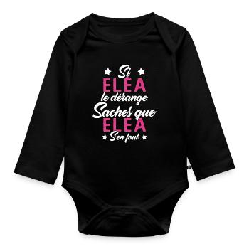 Si Eléa te dérange saches que Eléa s en fout - Body Bébé bio manches longues - noir - Devant