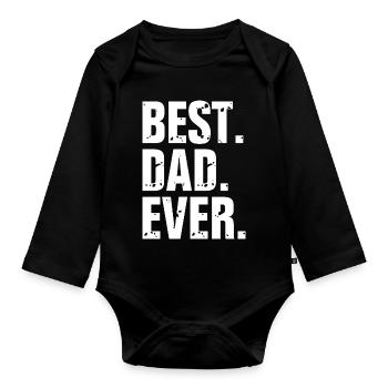Papa Best Father's Day - Organic Longsleeve Baby Bodysuit - black - Front