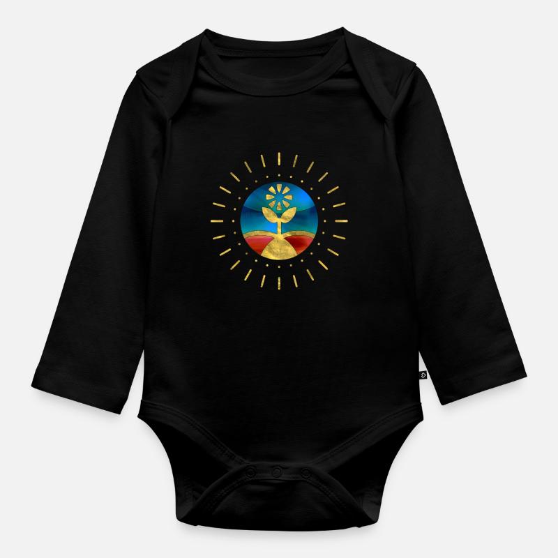 Fleur Soleil Fun - Body Bébé bio manches longues - noir