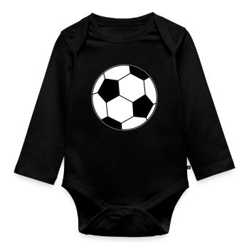 Fußball Ball  - Baby Bio-Langarm-Body - Schwarz - Vorne