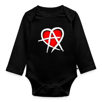 Anarchy & Love - Organic Longsleeve Baby Bodysuit - black - Front
