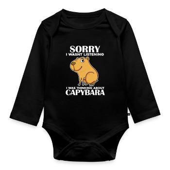 Capybara - Body Bébé bio manches longues - noir - Devant
