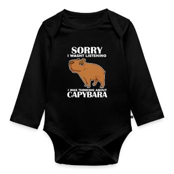 Capybara Capybara Cadeau - Body Bébé bio manches longues - noir - Devant