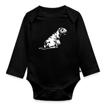 Cesky Terrier "Black Edition" - Baby Bio-Langarm-Body - Schwarz - Vorne