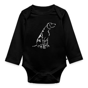 Deutsch Kurzhaar "Black Edition" - Baby Bio-Langarm-Body - Schwarz - Vorne