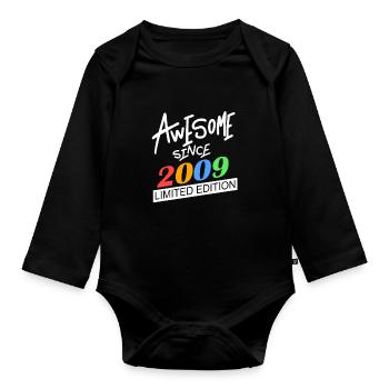 Vintage 2009 - Fantastic since 2009 - Organic Longsleeve Baby Bodysuit - black - Front