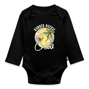 Rubber Duck Rubber Duckie Crew - Baby Bio-Langarm-Body - Schwarz - Vorne