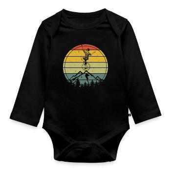 Vintage Einrad - Baby Bio-Langarm-Body - Schwarz - Vorne