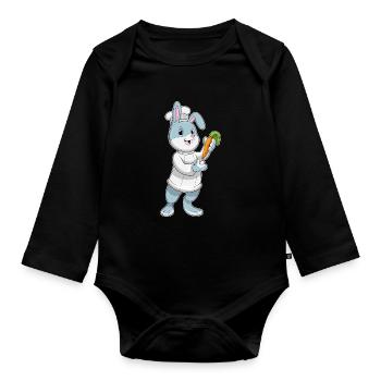 Bunny Cook Cuisinière Cuisinière de Carottes - Body Bébé bio manches longues - noir - Devant