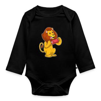 Viande de lion - Body Bébé bio manches longues - noir - Devant