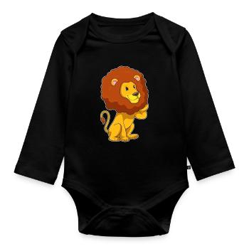 Coiffure Lion Afro - Body Bébé bio manches longues - noir - Devant