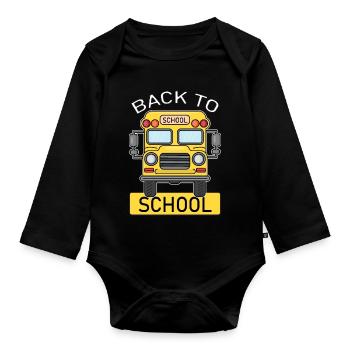 Retour à l’école Démarrer l’autobus scolaire - Body Bébé bio manches longues - noir - Devant