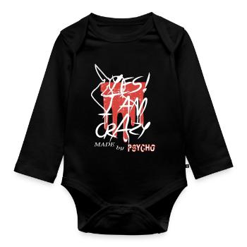 Ja ich bin Verrückt - Baby Bio-Langarm-Body - Schwarz - Vorne
