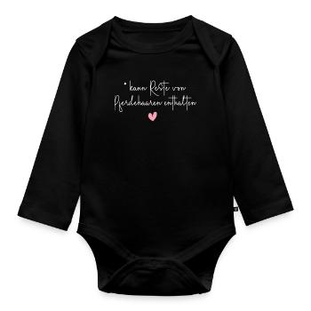 Pferde Pferdehaare lustiger Spruch Geschenk - Baby Bio-Langarm-Body - Schwarz - Vorne