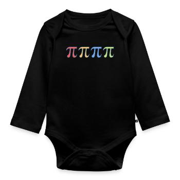 Pi *vintage x4 - Maths Engineer Science - Organic Longsleeve Baby Bodysuit - black - Front