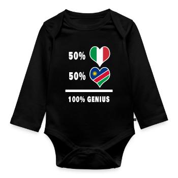 Brilliant Italy and Namibia / Gift - Organic Longsleeve Baby Bodysuit - black - Front