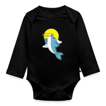 Dolphin Fitness Hoop Workout Gymnastics - Organic Longsleeve Baby Bodysuit - black - Front