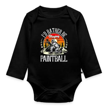 Paintball - Organic Longsleeve Baby Bodysuit - black - Front