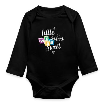 Small Smart and Sweet - Organic Longsleeve Baby Bodysuit - black - Front