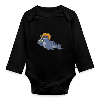 Seehund Kokosnuss - Body Bébé bio manches longues - noir - Devant