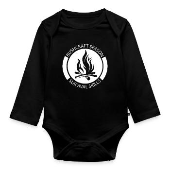 Saison des étiquettes de survie de brousse Symbole Icône de feu - Body Bébé bio manches longues - noir - Devant