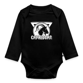Capricorn Superstition Horoscope Zodiac Sign Galaxy - Organic Longsleeve Baby Bodysuit - black - Front