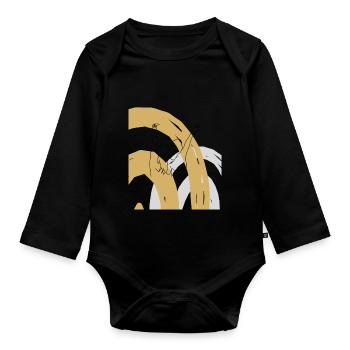 Girlfriends Friendship Friendship melawerttext - Organic Longsleeve Baby Bodysuit - black - Front