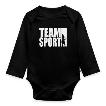 TeamSport Motif Dog Sport IGP Shirt - Organic Longsleeve Baby Bodysuit - black - Front