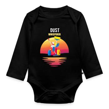 Cleaner Cleaning lady - Organic Longsleeve Baby Bodysuit - black - Front