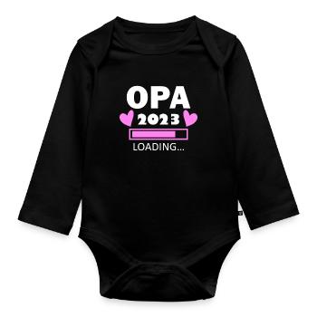 Opa 2023 loading - Opa werden - Bald Opa - Baby Bio-Langarm-Body - Schwarz - Vorne