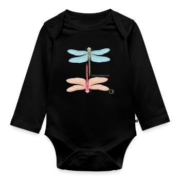 Libellen und Transformation by CD - Baby Bio-Langarm-Body - Schwarz - Vorne