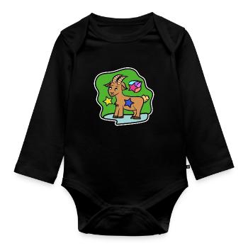 Astronomy Capricorn Stars Horoscope Sky - Organic Longsleeve Baby Bodysuit - black - Front
