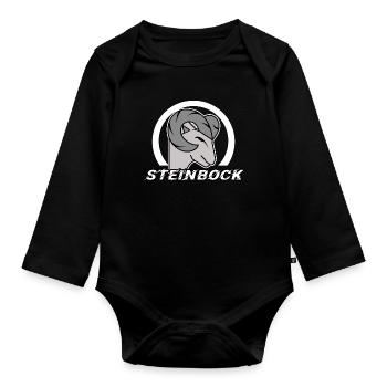 Himmel Astrologie Horoskop Steinbock Sternzeichen - Baby Bio-Langarm-Body - Schwarz - Vorne