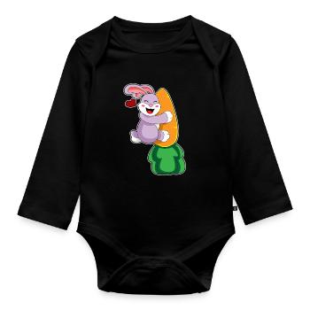 Bunny Carrot - Organic Longsleeve Baby Bodysuit - black - Front