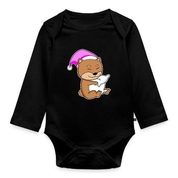 Dog dog breed Shiba Inu - Organic Longsleeve Baby Bodysuit - black - Front