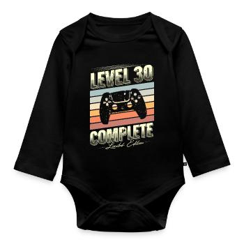 30th Birthday Level 30 Édition limitée complète - Body Bébé bio manches longues - noir - Devant