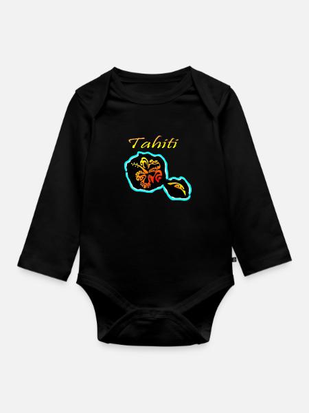 TAHITI - Body Bébé bio manches longues - noir