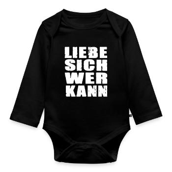 Liebe Sich Wer Kann für den Partner - Baby Bio-Langarm-Body - Schwarz - Vorne