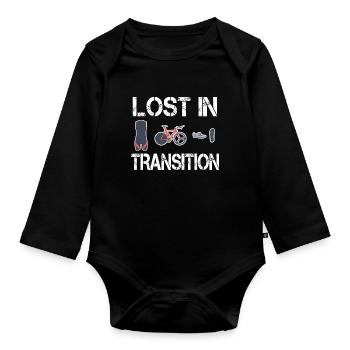 Lost In Transition Triathlete Triathlon - Organic Longsleeve Baby Bodysuit - black - Front