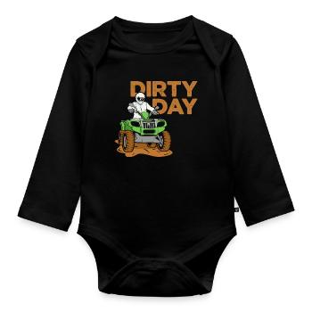 Dirty Day ATV Design für Quad-Fahrer - Baby Bio-Langarm-Body - Schwarz - Vorne