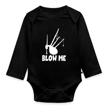Blow Me Dudelsack - Baby Bio-Langarm-Body - Schwarz - Vorne