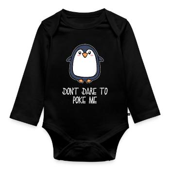 Antarctica Animal Cute Penguin Seabird Statement - Organic Longsleeve Baby Bodysuit - black - Front