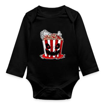 Film d’horreur Film d’horreur Popcorn Cadeau - Body Bébé bio manches longues - noir - Devant