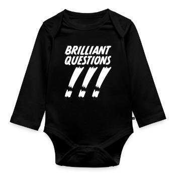 Questions brillantes - Body Bébé bio manches longues - noir - Devant