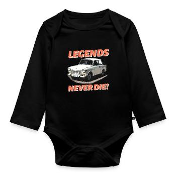 Les légendes ne meurent jamais - Body Bébé bio manches longues - noir - Devant