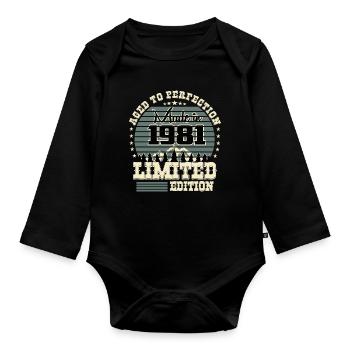 1981 Limited Edition - Baby Bio-Langarm-Body - Schwarz - Vorne