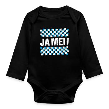 Ja mei! Bayrische Sprüche Bayern - Baby Bio-Langarm-Body - Schwarz - Vorne