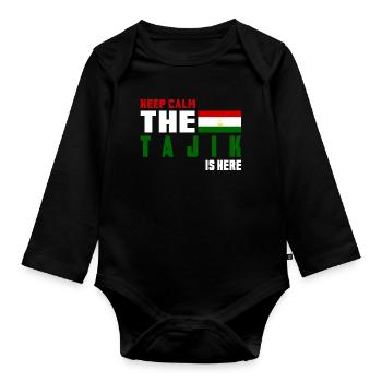 Design du drapeau du Tadjikistan Keep Cal - Body Bébé bio manches longues - noir - Devant